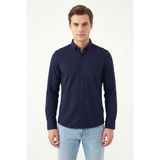 Advante Erkek Spor Slim Fit Uzun Kol Petek Dokulu Gömlek BGL-ST05482 - Lacivert - XL