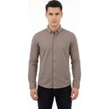 Advante Erkek Spor Slim Fit Uzun Kol Petek Dokulu Gömlek BGL-ST05482 - Vizon - 2XL