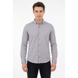 Advante Erkek Spor Slim Fit Uzun Kol Petek Dokulu Gömlek BGL-ST05483 - Gri
