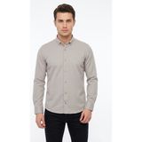 Advante Erkek Spor Slim Fit Uzun Kol Petek Dokulu Gömlek BGL-ST05483 - Taş - 2XL