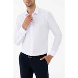 Advante Slim Fit Pamuk Saten Erkek Gömlek - Beyaz - 3XL