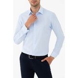 Advante Slim Fit Pamuk Saten Erkek Gömlek - Buz - Mavi - 3XL