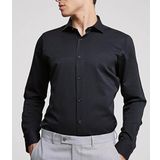 Advante Slim Fit Pamuk Saten Erkek Gömlek SİYAH XL