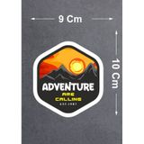 Adventure Are Calling Sticker - Araba Oto Motosiklet Karavan Cam Off Road Sticker - 00175 10X9 Cm