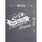 Adventure Begins Sticker - Kamp Doğa Dağ Sticker - Araba Oto Motosiklet Karavan Cam Sticker - 00084 40x27 Cm