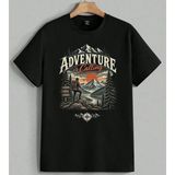 Adventure Is Calling Dag Unisex Erkek Kadın Oversize Tişört Siyah - M