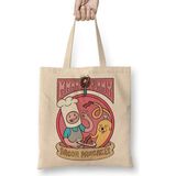 Adventure Time Bacon Pancakes 01 Bez Çanta Uzun Saplı - Açık Bej - 40 X 40