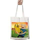 Adventure Time Karakter Iki Tarafı Kalıcı Baskılı Yıkanabilir Okul Plaj Omuz Bez Çantası
