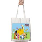 Adventure Time Karakterler (2) Iki Tarafı Kalıcı Baskılı Yıkanabilir Okul Plaj Omuz Bez Çantası