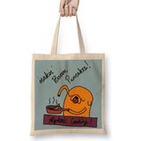 Adventure Time Making Bacon Pancakes Bez Çanta Uzun Saplı - Açık Bej - 40 X 40