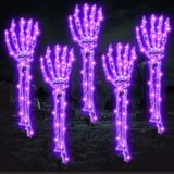 Advoxa Cadılar Bayramı Süslemeleri Dış Mekan, 5'li Paket Işık İskelet Kol Kazıkları, 150 LED Su Geçirmez İskelet LED Eller, 8 Aydınlatma Modu, Korkunç İç Mekan Dış Mekan Cadılar Bayramı Partisi Sahne Avlu