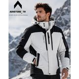 advstore.tr Erkek Termal Kar Mont -30C Kadar Koruma Sağlar Su Geçirmez - Beyaz - XL