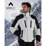 advstore.tr Erkek Termal Kar Mont -30C Kadar Koruma Sağlar Su Geçirmez - Beyaz