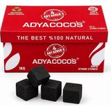 Adyacoco’s 27MM Küp Nargile Kömürü 1kg 54 Adet – %100 Hindistan Cevizi Kömürü – 100 Dakika Yanış Süresi