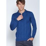 Adze ADZKT17A72214-4 İndigo Erkek Polo Yaka Kazak