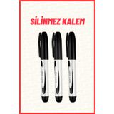 AE Market 3 Adet Siyah Silinmez Doldurulabilir Koli Karton Kalemi Her Yüzeye Yazan Kalem