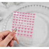 Aeç Tasarım Pembe Fiyonk Tırnak Süsleme Stickerı Nail Art Süslemeleri