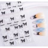 Aeç Tasarım Siyah Beyaz Kurdele Tırnak Süsleme Stickerı Nail Art Süslemeleri
