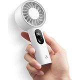 Aecooly PE01 Dijital LED Göstergeli 5 Kademeli Portatif Soğutucu El Fanı - Beyaz