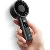Aecooly PE01 Dijital LED Göstergeli 5 Kademeli Portatif Soğutucu El Fanı - Siyah
