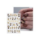 AEÇTASARIM 1 Adet Gold Parıltılı Sonbahar Tırnak Süsleme Stickerı, Nail Art Süsü