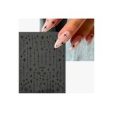 AEÇTASARIM 1 Adet Siyah Yıldız Çizgi Tırnak Süsleme Stickerı, Nail Art Süsü