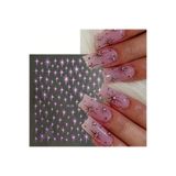 AEÇTASARIM Pembe Yıldız Tırnak Süsleme Stickerı, Nail Art Süslemeleri