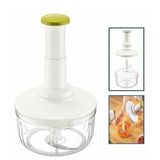 AEE® 1.5 Litre Basmalı El Rondosu 3 Bıçaklı Büyük Boy Sebze Doğrayıcı İpli Gerektirmeyen Manuel Rondo Soğan Sarımsak Biber Meyve Kuruyemiş Doğrayıcı Mutfak Robotu BPA Free