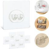 AEE® 10'lu Su Geçirmez Yapışkanlı Raf Askısı - Duş Köşe Rafı ve Sabunluk Asma Kancası - 2,5 KG Taşıma Kapasiteli Şeffaf Klips - Seramik, Cam, Mermer, Metal Uyumlu - Delmeden Asma Aparatı