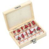 AEE® 12 Adet 6mm Shank Ahşap Freze Uç Seti | Karbür Kesici Router Bit Seti | Düz, Köşe, Boncuk, Kanal, Pah Uçları | MDF, Masif Ahşap, Sunta Uyumlu | Profesyonel Doğrama & Marangozluk Seti