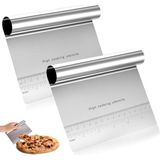 Aee® 2 Adet Büyük Boy Hamur Kesici &amp; Kazıyıcı Seti – Cm/inç Ölçekli Metal Hamur Spatu