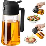 AEE® 2 Adet Çift Fonksiyonlu Akıtmaz Cam Yağdanlık Sprey Akıtma Ayçiçek Yağı Zeytin Yağı Şişesi Yağlık 450ml
