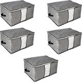 AEE 5 adet Küçük Boy Pencereli Hurç Seti 36x26x22 Çekmece Düzenleyici Dolap Organizer Çeyiz Bohçası Yazlık Kışlık Kıyafet Saklama Hurcu