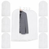 AEE® 6 Adet Takım Elbise Kılıfı – Gamboç Kıyafet Koruma ve Saklama Çantası – Fermuarlı, Yıkanabilir, Hava Alabilen Kumaş 60x95 (Beyaz)