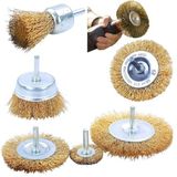 AEE® 6'lı Çelik Tel Çanak Fırça Seti Matkap Ucu Dairesel Pas Sökücü Temizleme Yağ Çapak Alma Parlatma Sıyırma Zımpara Ahşap Metal Çelik Kaynak Boya Çıkarıcı Kazıma Aparatı