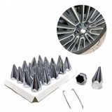 AEE® Bijon Kapağı Seti 20 Adet – Krom Jant Bijon Koruma Kapağı (17mm / 19mm) Oto Jant Somun Kapak Seti (Sivri, 17mm)