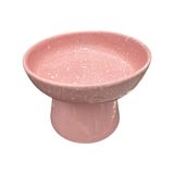 AEE® Eğimli Yüksek Seramik Mama ve Su Kabı – Ergonomik Kedi Köpek Mama Kabı | 14 cm Yükseklik, 13 cm Genişlik | Sağlıklı, Dayanıklı, Kolay Temizlenebilir | Boyun ve Omurga Dostu (Pembe)