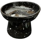 AEE® Eğimli Yüksek Seramik Mama ve Su Kabı – Ergonomik Kedi Köpek Mama Kabı | 14 cm Yükseklik, 13 cm Genişlik | Sağlıklı, Dayanıklı, Kolay Temizlenebilir | Boyun ve Omurga Dostu (Siyah)