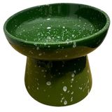 AEE® Eğimli Yüksek Seramik Mama ve Su Kabı – Ergonomik Kedi Köpek Mama Kabı | 14 cm Yükseklik, 13 cm Genişlik | Sağlıklı, Dayanıklı, Kolay Temizlenebilir | Boyun ve Omurga Dostu (Yeşil)