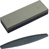 Aee® İkili Bileme Taşı Seti – 120# - 320# Grıt Kalın Dikdörtgen 200X50x25 Mm & İnce Oval Tırpan Bileme Taşı 229 Mm | Bıçak, Balta,Makas