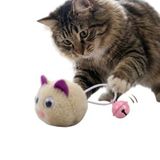 AEE® İnteraktif Zilli Peluş Kedi Oyuncağı Elastik Kuyruklu Avcı Oyuncak Hareketli Kedi Topu