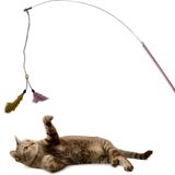 AEE® Kedi Oltası Elastik Çift Tüylü Çanlı Boncuklu Kedi Oyuncağı – 130 cm Uzunluk, Dayanıklı Paslanmaz Tel,Boncuk Dolu Sap,Zilli ve Boncuklu Interaktif Hareketli Kuş Tüylü Kedi Oyuncağı