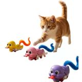 AEE® Kurmalı Tüylü Hareketli Kedi Oyuncağı Yılan Fare Tipi Zıplayan Yürüyen Kedi Oyuncağı