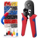 Aee® Terminal Sıkma Pensesi Seti, 0.25-10 Mm² Kablo Pensesi, Awg 23-7 Tel Sıkma Aleti, 1200 Adet İzoleli Kablo Yüksük Seti İle Profesyonel Kri