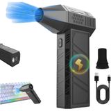 AEE® Turbo Jet Fan 120.000 RPM Şarjlı Ek Başlıklı 3 Kademeli Fenerli Basınçlı Hava Püskürtme Temizleyici – Taşınabilir Toz Üfleme PC Klavye Kasa Oto Araç Kurutucu Su İtici Araba Temizliği Mangal Fanı