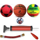 AEE® Voleybol Topu + 3’lü Mini Pompa Seti – Indoor Outdoor Dayanıklı Şişirme Pompalı Set (Karışık Renk Ve Model)