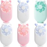 Aeergured 6'lı Paket El Tipi Mini USB Fan, Tutuculu Taşınabilir Cep Fanı Küçük Masa Fanı, USB Şarj Edilebilir Kişisel Fan, 3 Hızlı Pille Çalışan Kirpik Fanı Kadın Erkek Çocuk Dış Mekan Ofis