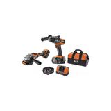 AEG 2'li Akülü Set JP18A2-502B 18V Akülü Set BSB18C3BL Darbeli Matkap + BEWS18-125BL Avuç Taşlama Çift akülü 2x5.0Ah- 4935480951