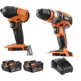 Aeg Bss 18C2-0 + Bsb 18C2X Lı-0 + Aeg L1840S Akü 18 Volt4.0 x 2 + Şarj Cihazı