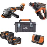 Aeg Ikili Set: Bbh 18C Akülü Kırıcı Delici + Bews 18-125 Bl Akülü Kömürsüz Taşlama (2x 4.0 Ah Akü + 1x Hızlı Şarj Cihazı)